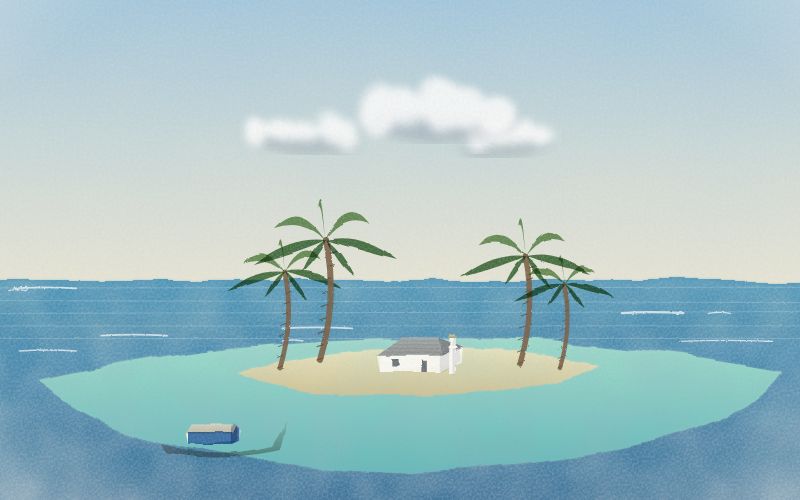 Painted postcard of the landscape where Dhivehi comes from