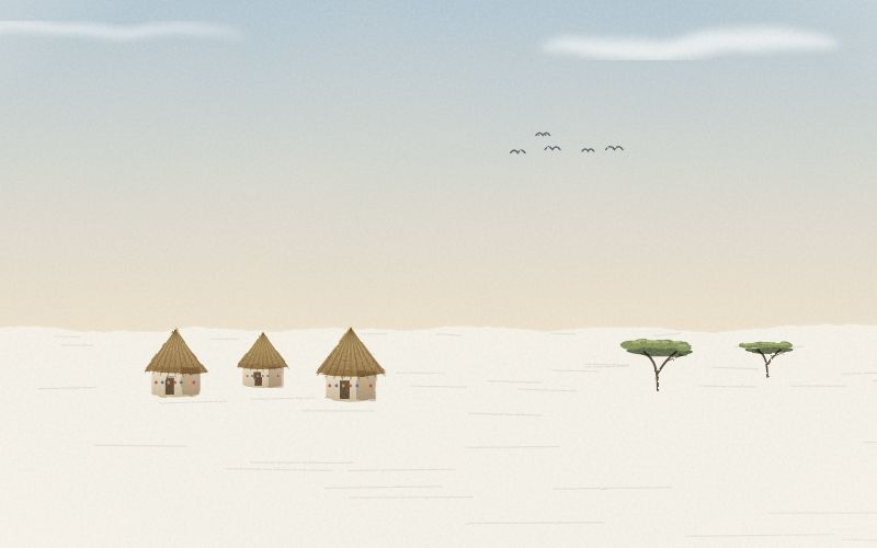 Painted postcard of the landscape where Gujarati comes from