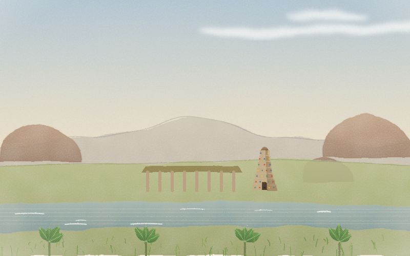 Painted postcard of the landscape where Kannada comes from