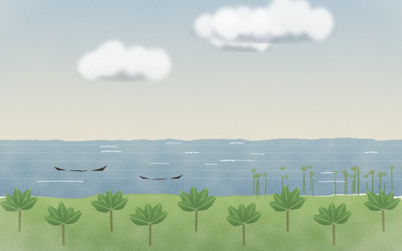 Painted postcard of the landscape where Luganda comes from