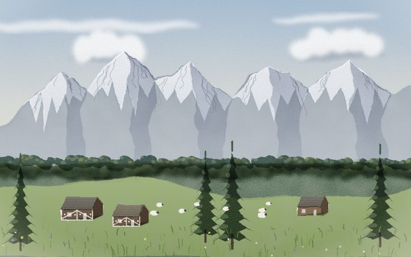 Painted postcard of the landscape where Slovak comes from