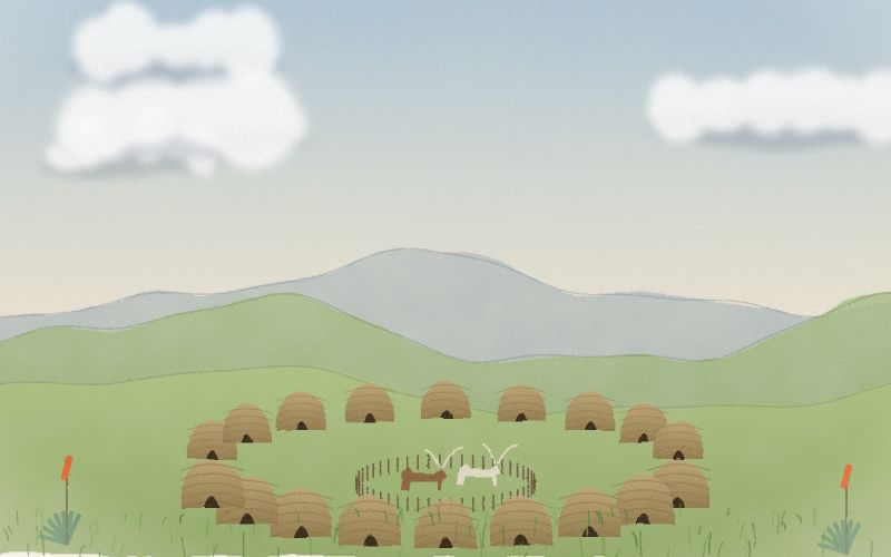 Painted postcard of the landscape where Zulu comes from